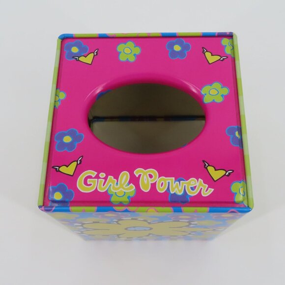 2 Grrrls Inc 2000 Metal Flower Floral Be The Girl You Wanna Be Tissue Box Cover - Picture 6 of 9